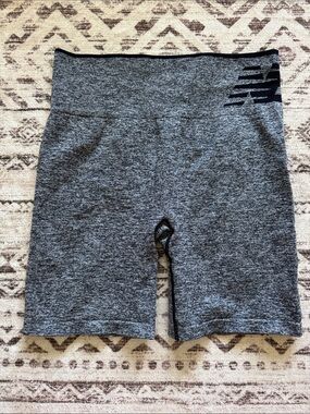 New Balance Heather Gray High-Rise Bike Shorts